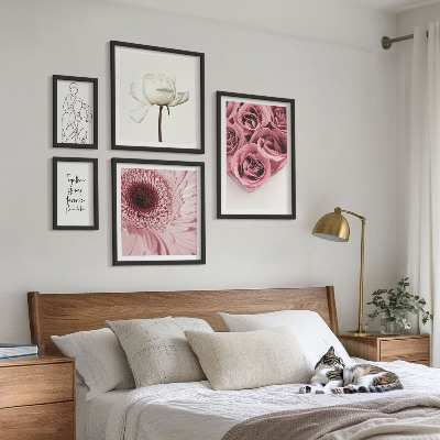 Ensemble de 5 tableaux Inspirations florales bohèmes