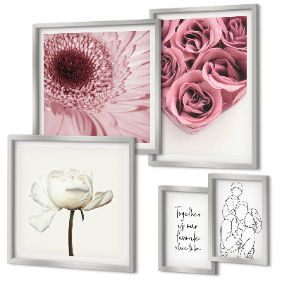 Ensemble de 5 tableaux Inspirations florales bohèmes