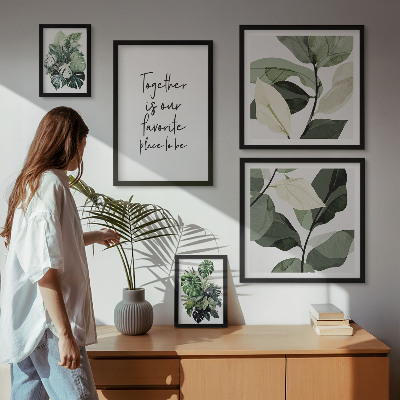 Lot de tableaux encadrés Inspirations végétales modernes