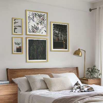 Ensemble de 5 tableaux Motifs végétaux d'oasis verte