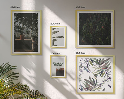Ensemble de 5 tableaux Motifs végétaux d'oasis verte
