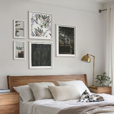 Ensemble de 5 tableaux Motifs végétaux d'oasis verte