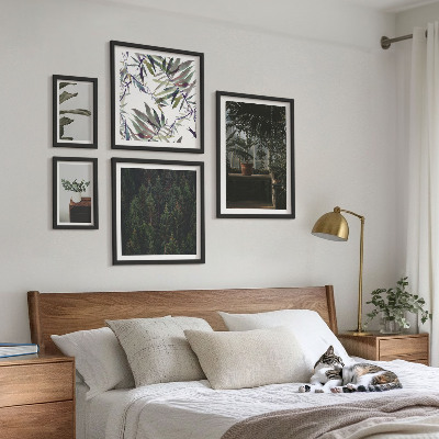 Ensemble de 5 tableaux Motifs végétaux d'oasis verte