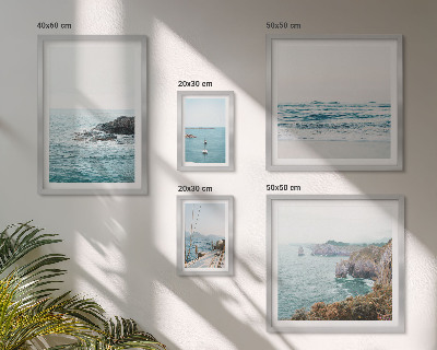Lot de tableaux encadrés Vues paisibles sur la mer, plages, falaises