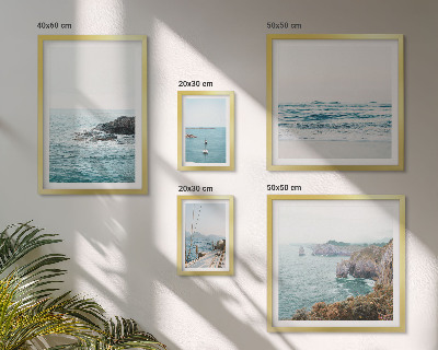 Lot de tableaux encadrés Vues paisibles sur la mer, plages, falaises