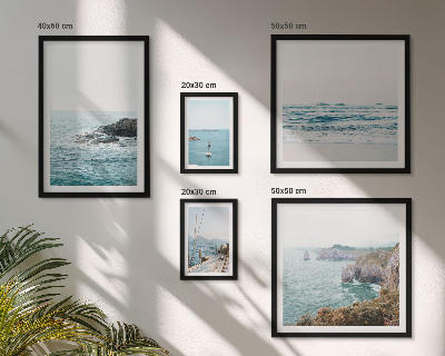 Lot de tableaux encadrés Vues paisibles sur la mer, plages, falaises