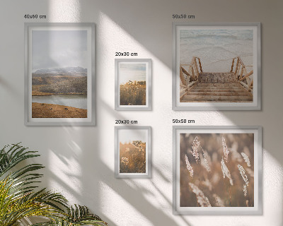 Ensemble de 5 tableaux Paysages naturels du champ lacustre