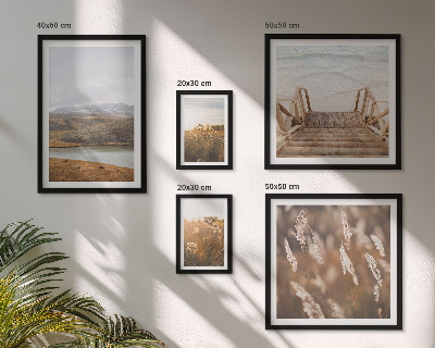 Ensemble de 5 tableaux Paysages naturels du champ lacustre
