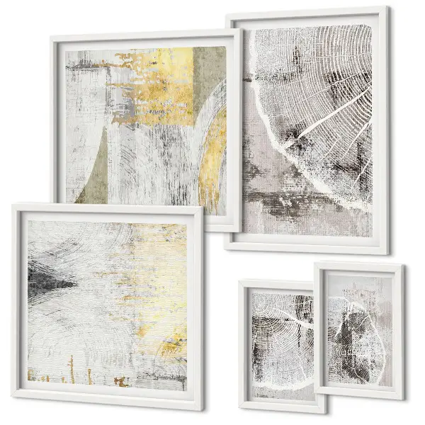 Tableau de décoration murale motifs abstraits aux tons neutres