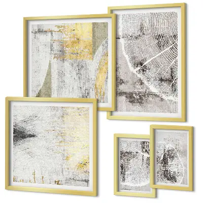 Tableau de décoration murale motifs abstraits aux tons neutres