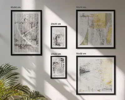 Tableau de décoration murale motifs abstraits aux tons neutres