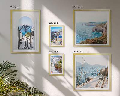 Lot de tableaux encadrés Paysages de Grèce, architecture maritime