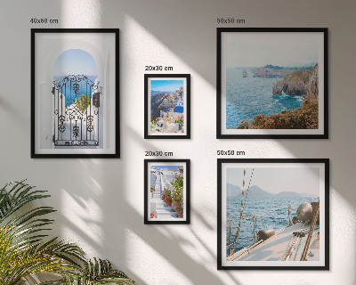 Lot de tableaux encadrés Paysages de Grèce, architecture maritime