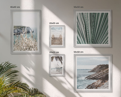 Lot de tableaux encadrés Plages tropicales en bord de mer