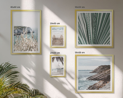 Lot de tableaux encadrés Plages tropicales en bord de mer