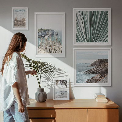 Lot de tableaux encadrés Plages tropicales en bord de mer