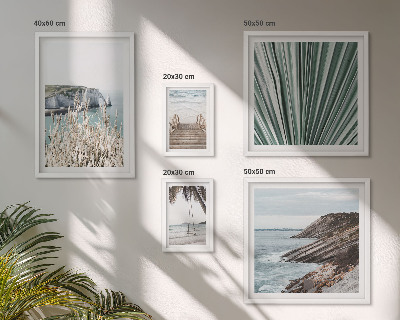 Lot de tableaux encadrés Plages tropicales en bord de mer