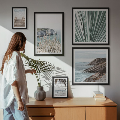 Lot de tableaux encadrés Plages tropicales en bord de mer