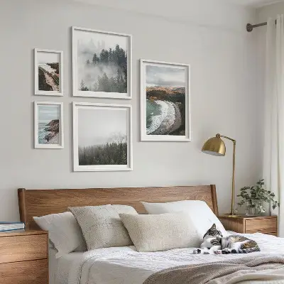 Tableau de décoration murale représentant des paysages côtiers et des forêts de montagne