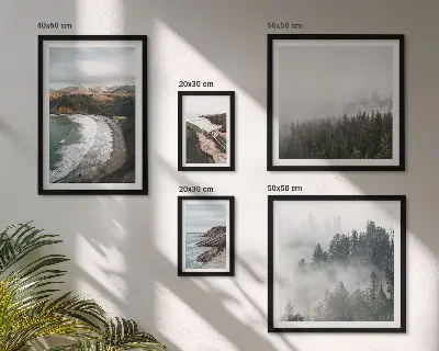 Tableau de décoration murale représentant des paysages côtiers et des forêts de montagne