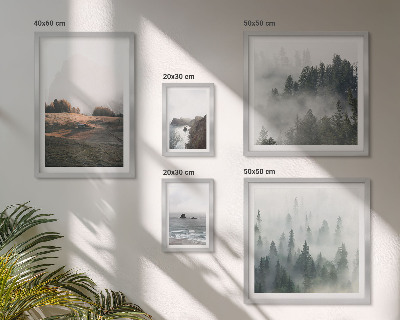 Lot de tableaux encadrés Vues naturelles sur la montagne et la mer