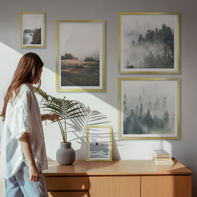 Lot de tableaux encadrés Vues naturelles sur la montagne et la mer