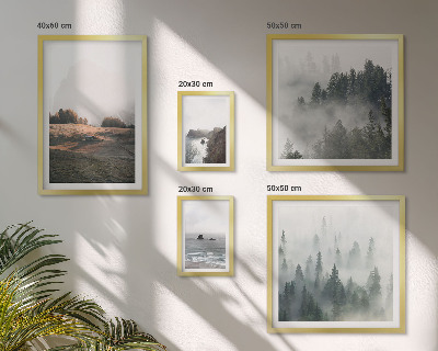 Lot de tableaux encadrés Vues naturelles sur la montagne et la mer
