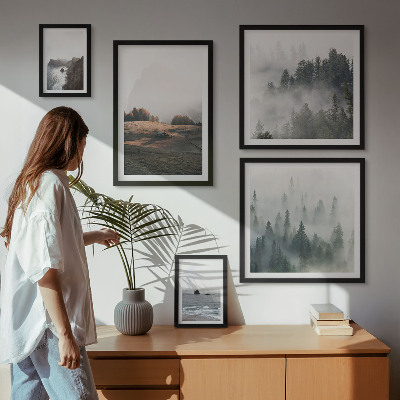 Lot de tableaux encadrés Vues naturelles sur la montagne et la mer