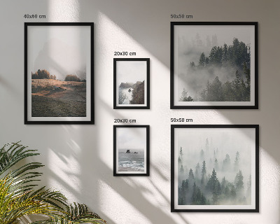 Lot de tableaux encadrés Vues naturelles sur la montagne et la mer