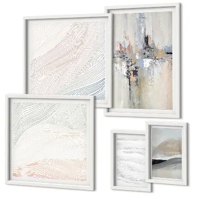 Nuances des compositions abstraites ensemble de 5 tableaux