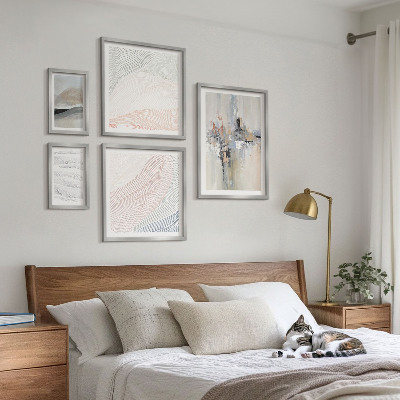 Ensemble de 5 tableaux Nuances des compositions abstraites