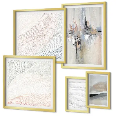 Nuances des compositions abstraites ensemble de 5 tableaux