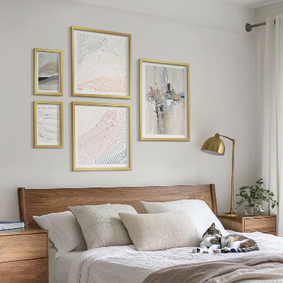 Ensemble de 5 tableaux Nuances des compositions abstraites