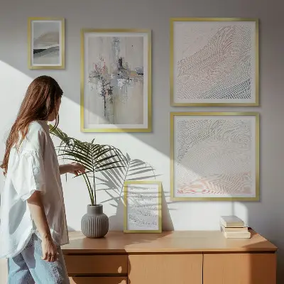 Nuances des compositions abstraites ensemble de 5 tableaux