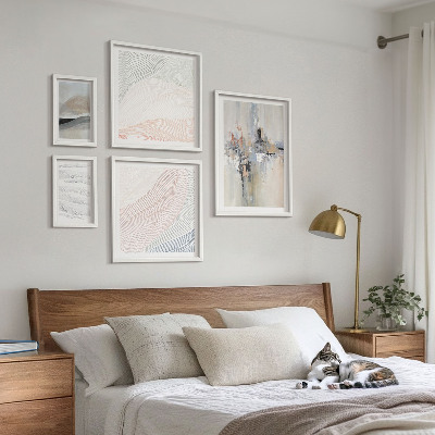 Ensemble de 5 tableaux Nuances des compositions abstraites