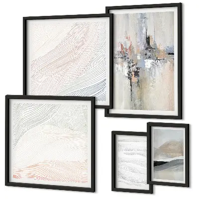 Nuances des compositions abstraites ensemble de 5 tableaux