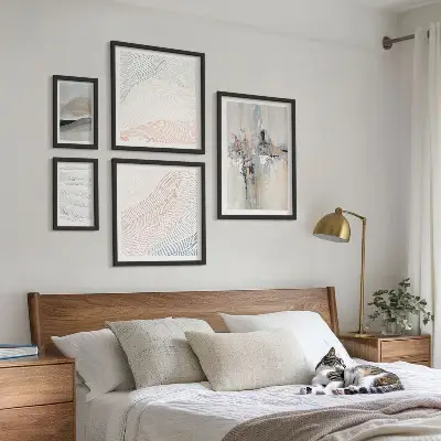 Nuances des compositions abstraites ensemble de 5 tableaux