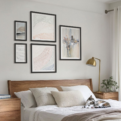 Ensemble de 5 tableaux Nuances des compositions abstraites