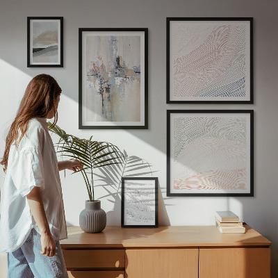 Ensemble de 5 tableaux Nuances des compositions abstraites