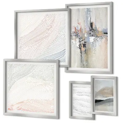 Nuances des compositions abstraites ensemble de 5 tableaux