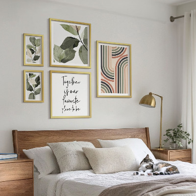 Tableau de décoration murale Géométrie aux accents floraux élégants