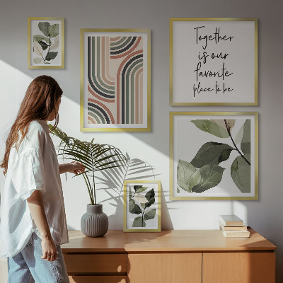 Tableau de décoration murale Géométrie aux accents floraux élégants