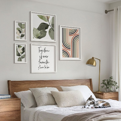 Tableau de décoration murale Géométrie aux accents floraux élégants