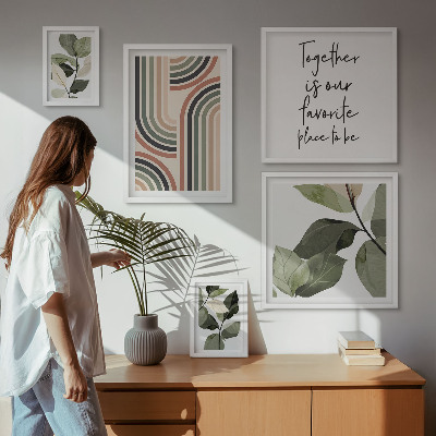 Tableau de décoration murale Géométrie aux accents floraux élégants