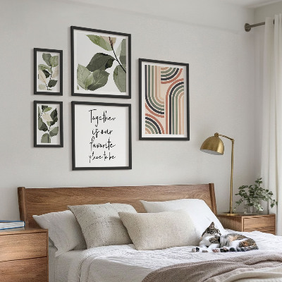 Tableau de décoration murale Géométrie aux accents floraux élégants