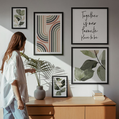 Tableau de décoration murale Géométrie aux accents floraux élégants