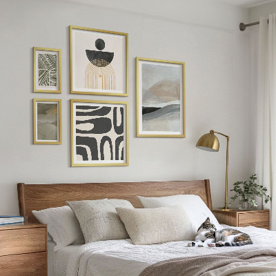 Lot de tableaux encadrés Motifs abstraits en couleur