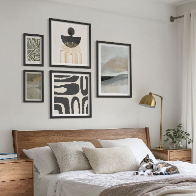 Lot de tableaux encadrés Motifs abstraits en couleur