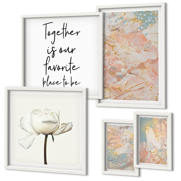 Tableau de décoration murale Fleurs abstraites avec des slogans