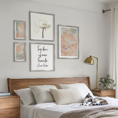Tableau de décoration murale Fleurs abstraites avec des slogans
